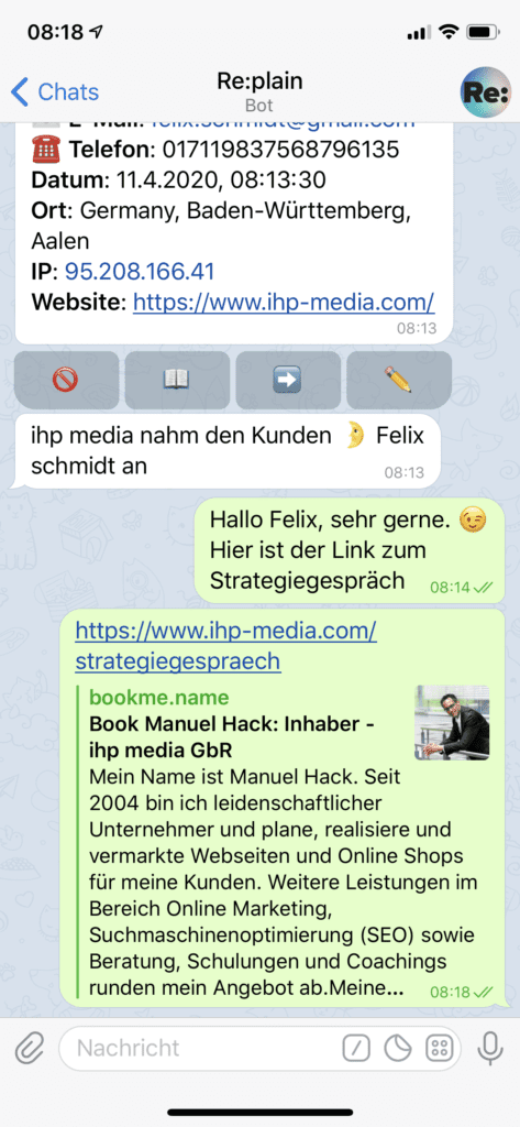 Web-Chat - Administrator Ansicht